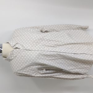 Club Monaco slim fit beige/white button-down shirt-sz L